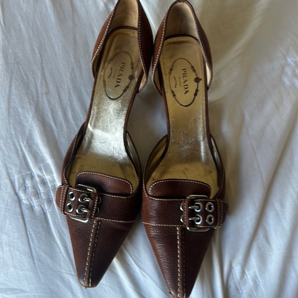 Prada 37.5 kitten heels